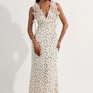 Karen Millen Black and White Polka Dot Maxi Dress